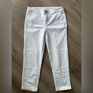 Loft Monroe Slim White Chino Pants